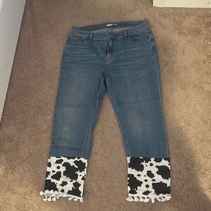 Old navy jeans with cow